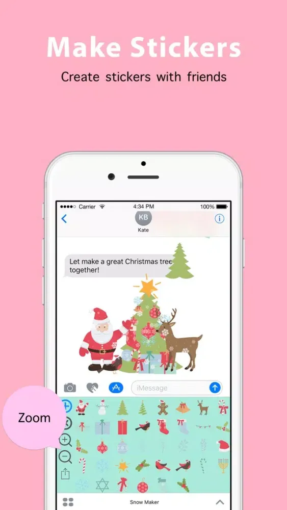 Captures d'écran de Snow Sticker Maker, winter stickers & 2017 sticker
