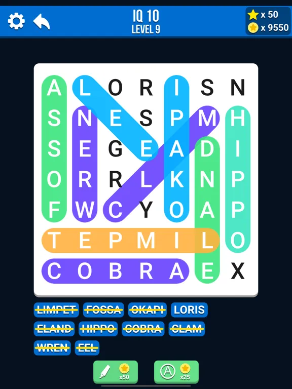 Capturas de tela do Word Search IQ: Puzzle Games iPad 