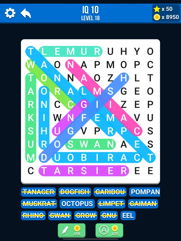 Capturas de tela do Word Search IQ: Puzzle Games iPad 