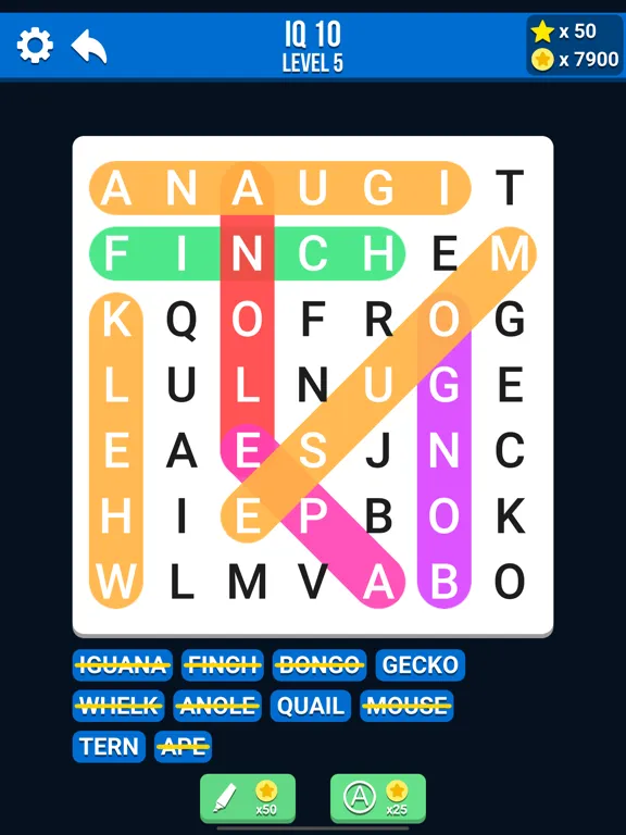 Capturas de tela do Word Search IQ: Puzzle Games iPad 