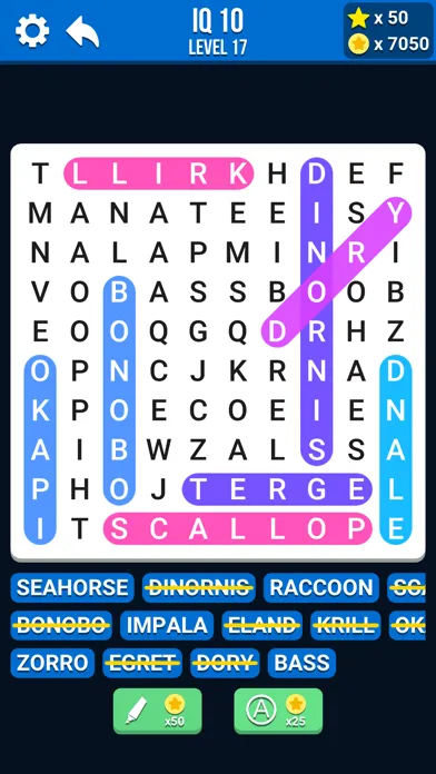 Capturas de tela do Word Search IQ: Puzzle Games