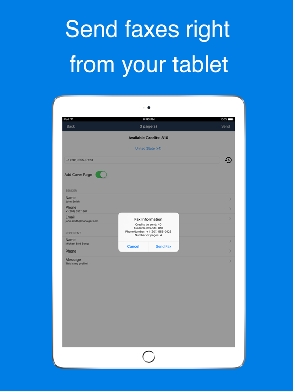 Ảnh chụp màn hình của Easy Fax - send fax from phone iPad 