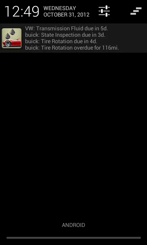 Car Maintenance Reminder Lite Screenshots