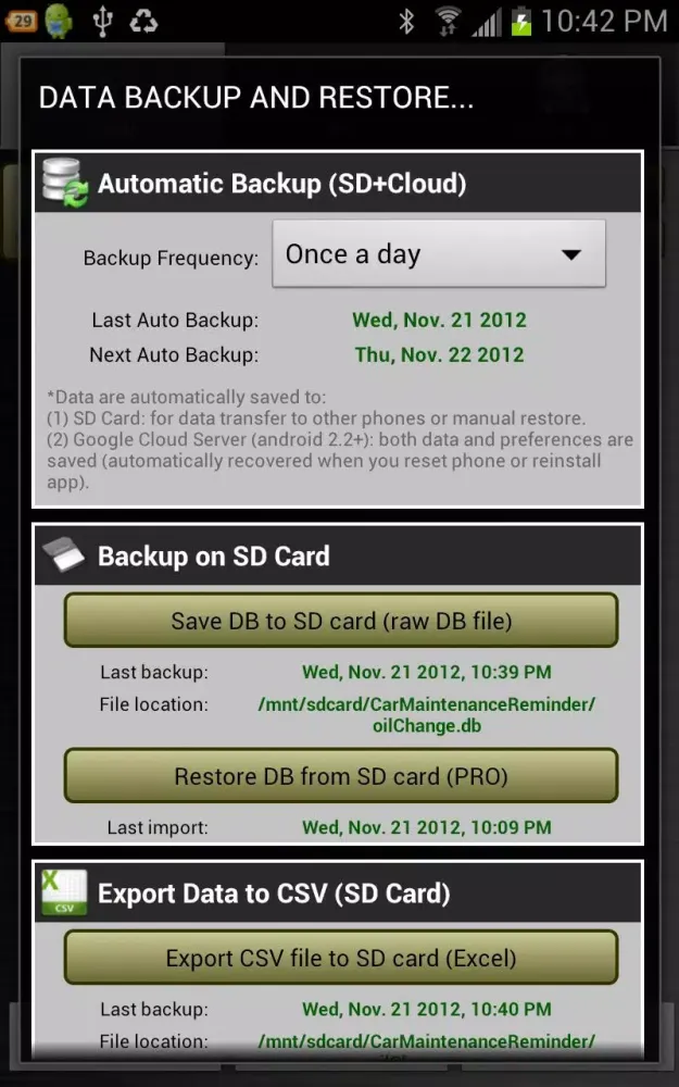 Car Maintenance Reminder Lite应用截图
