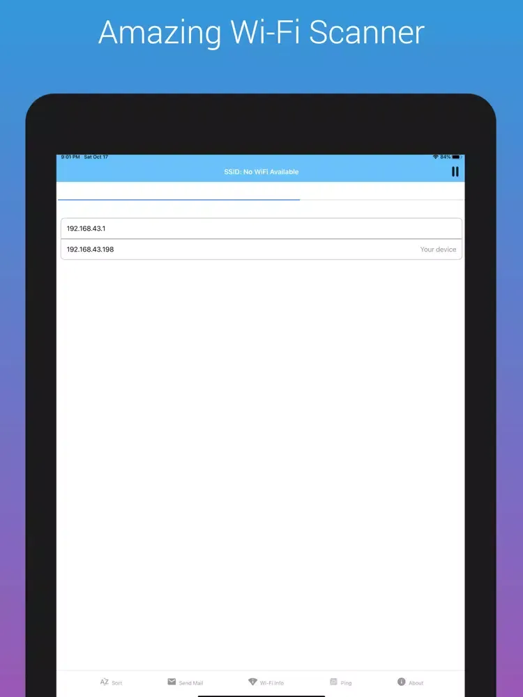 Captures d'écran de WiFi Network Scanner Analyzer iPad 