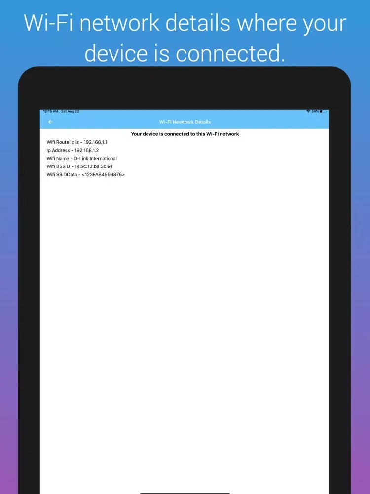 Captures d'écran de WiFi Network Scanner Analyzer iPad 