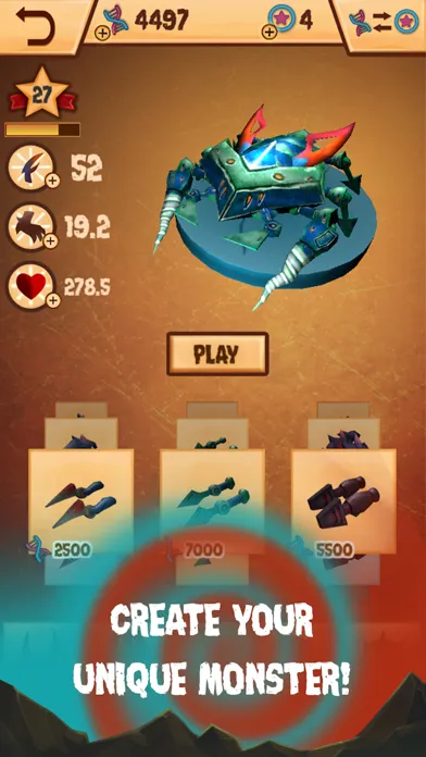 Captures d'écran de Spore Monsters.io Pitfall Crab