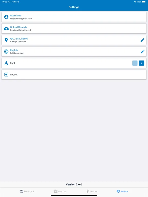 Zrzuty ekranu DCC HACCP Manager Mobile iPad 