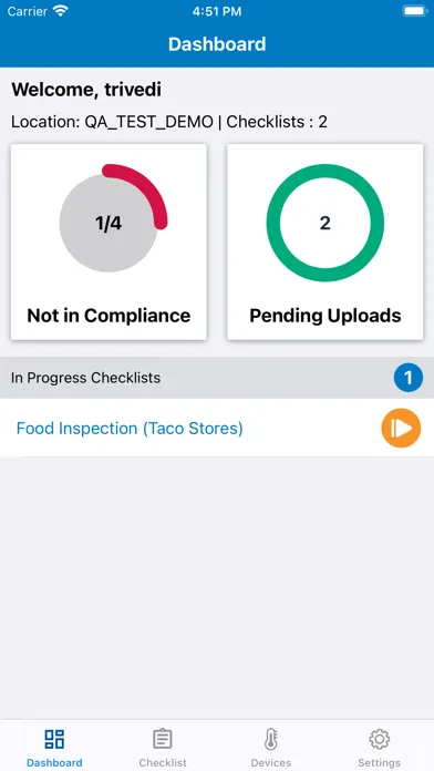 Zrzuty ekranu DCC HACCP Manager Mobile