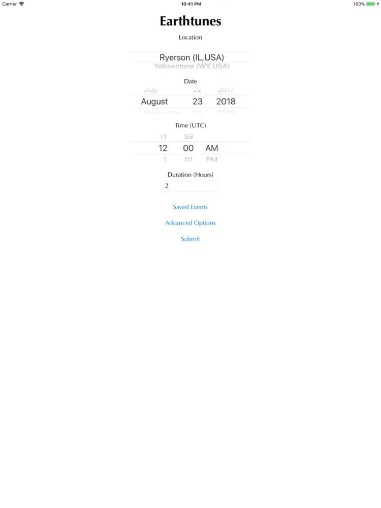 Скриншоты Earthtunes iPad 