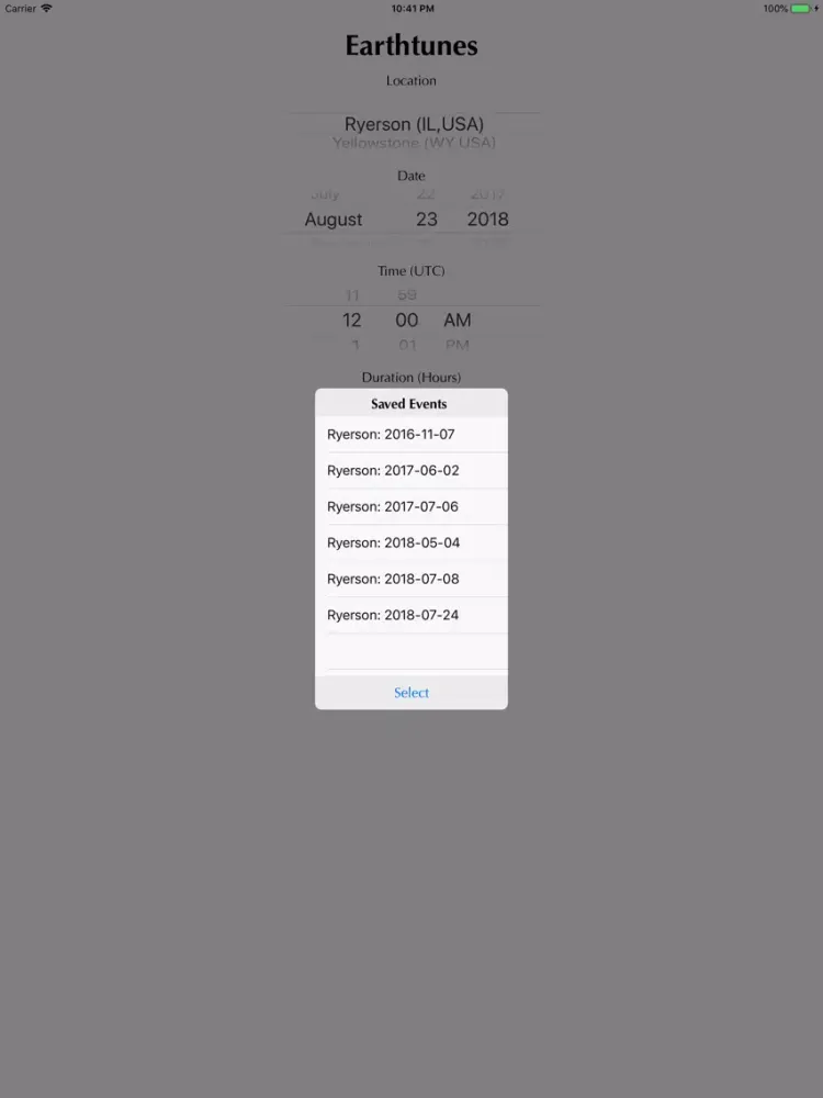Скриншоты Earthtunes iPad 