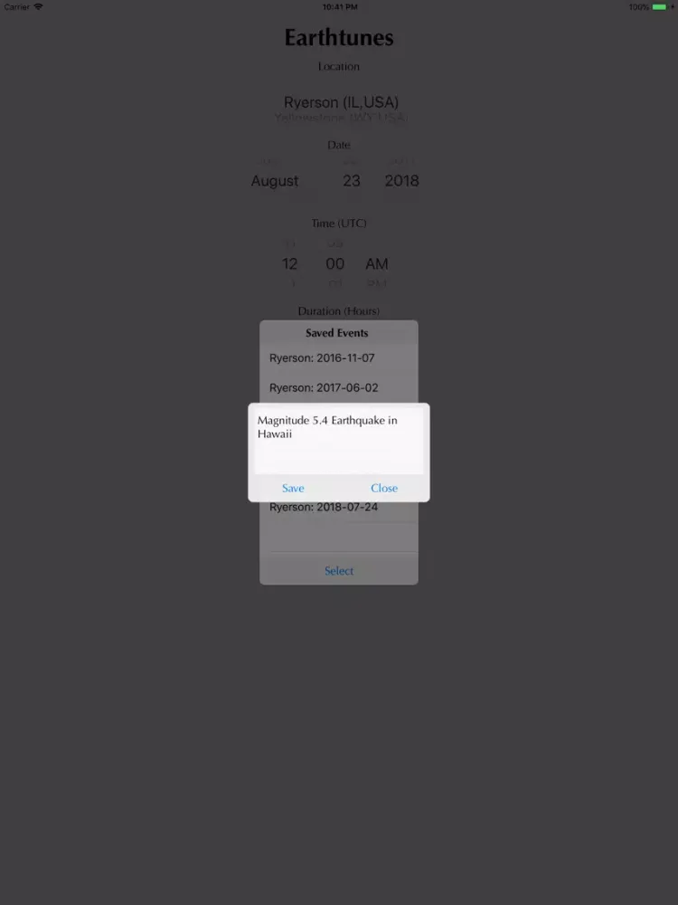 Скриншоты Earthtunes iPad 