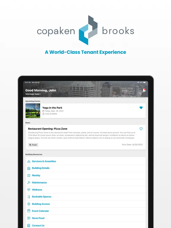 Copaken Brooks iPad  سکرین شاٹس