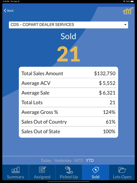 Copart - Seller Mobile iPad  스크린샷