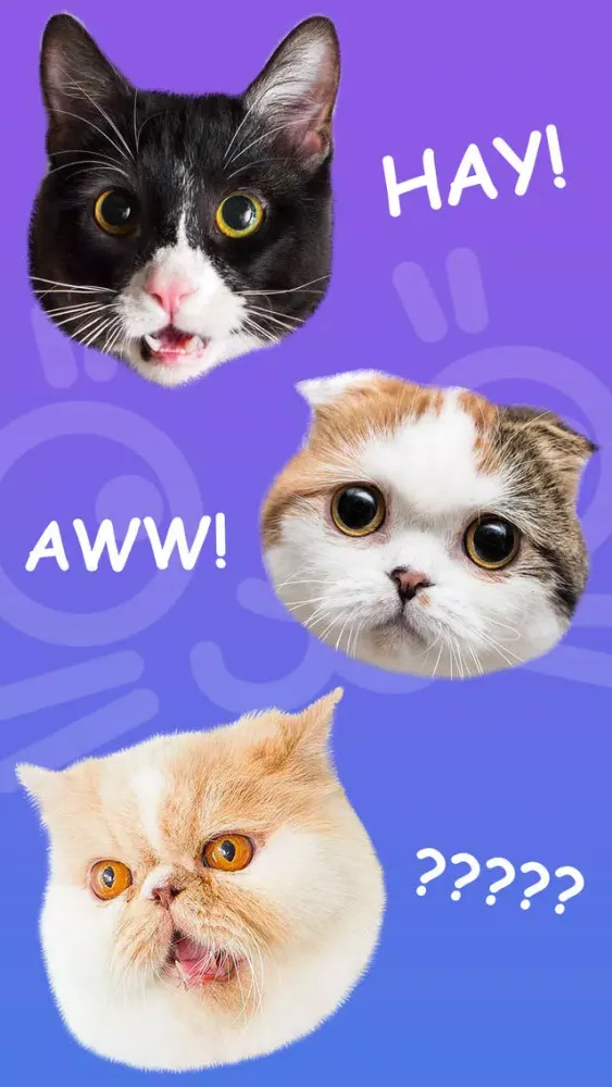 Cat Stamp! Cute Stickers of Cats Ekran Görüntüleri