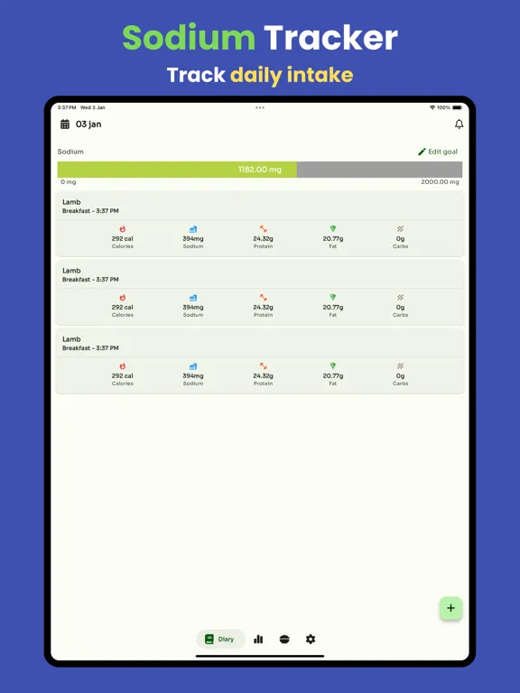 Sodium tracker 2025 iPad  스크린샷