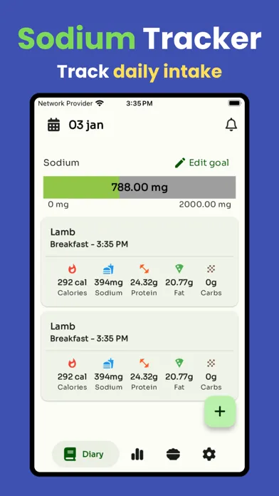 Sodium tracker 2025 스크린샷