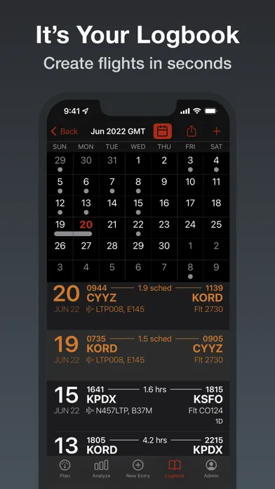 Screenshot di LogTen Pilot Logbook