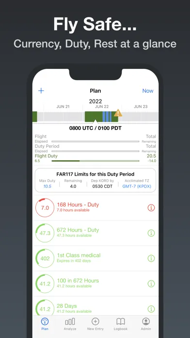 Screenshot di LogTen Pilot Logbook