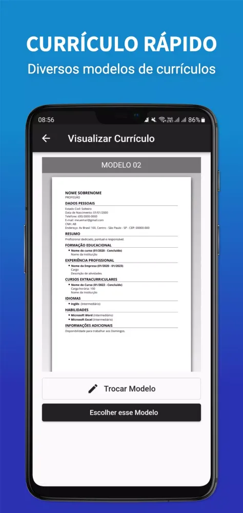 Currículo Rápido PDF Screenshots