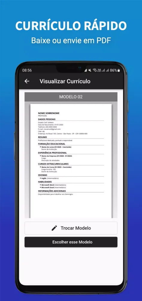 Currículo Rápido PDF Screenshots