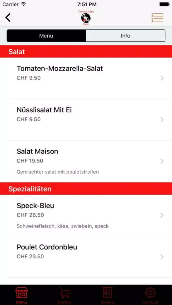 Tangkapan layar Cordon Bleu Kurier