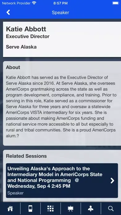 Capturas de tela do AmeriCorps Symposium