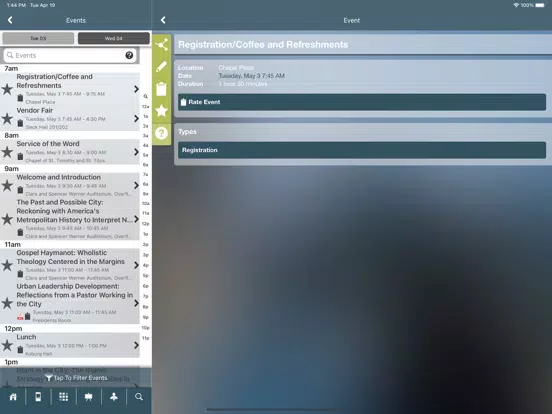 Concordia Seminary Events iPad  سکرین شاٹس