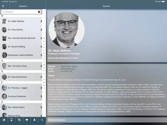 Concordia Seminary Events iPad  سکرین شاٹس