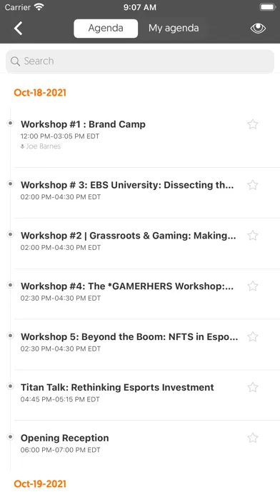 Capturas de tela do Esports Business Summit