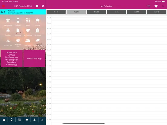 ESC Eurocrim Conference App iPad  Screenshots