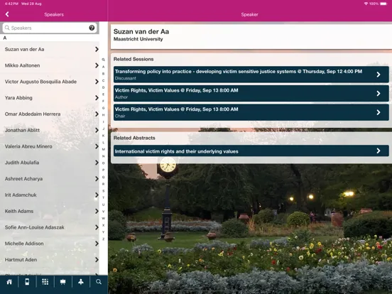 ESC Eurocrim Conference App iPad  Screenshots