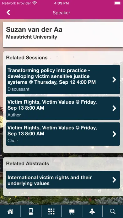 ESC Eurocrim Conference App Screenshots