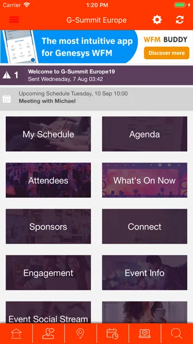Ảnh chụp màn hình của Genesys Events