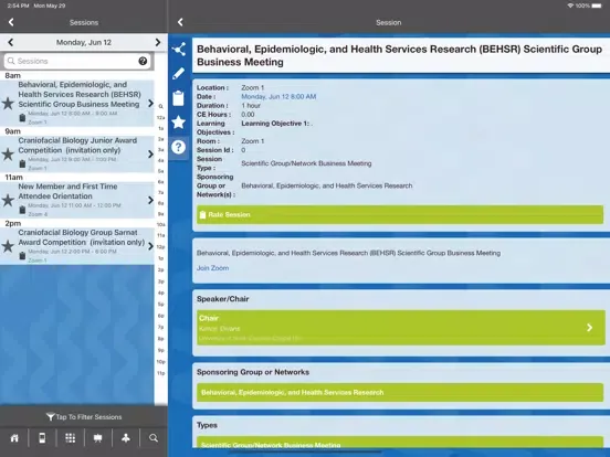 Capturas de pantalla de IADR Meeting App iPad 