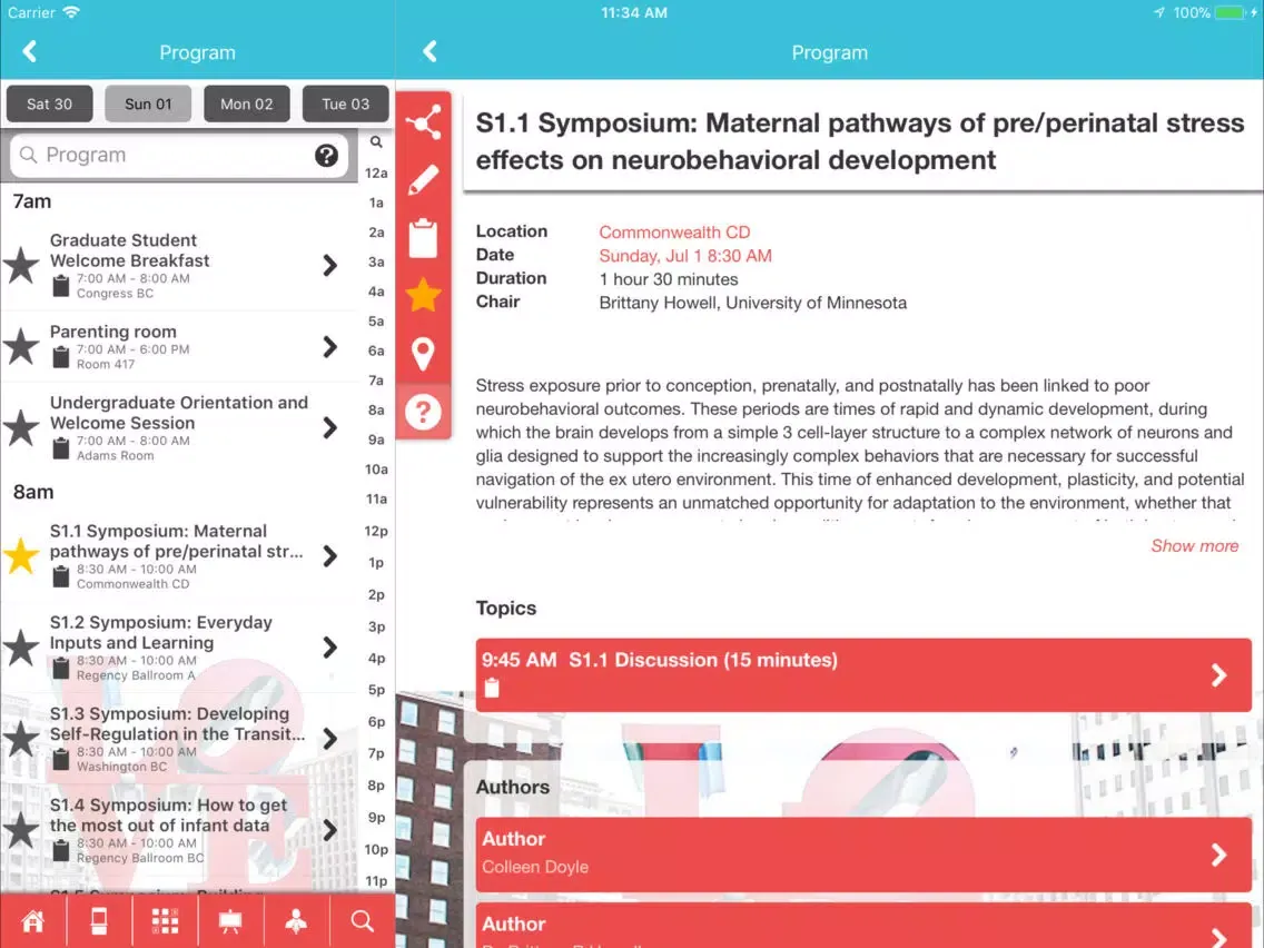 ICIS Biennial Congress iPad  Screenshots