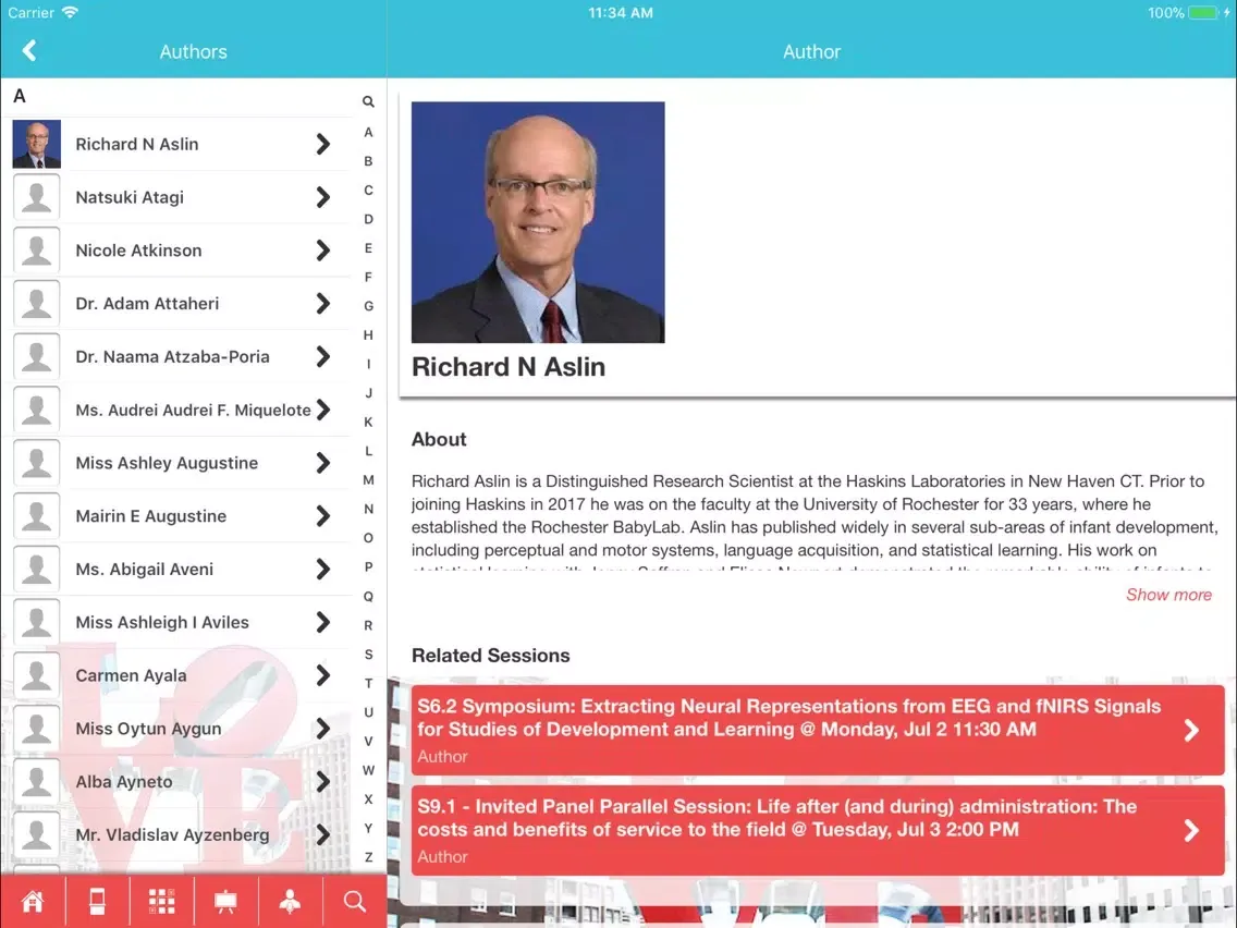 ICIS Biennial Congress iPad  Screenshots