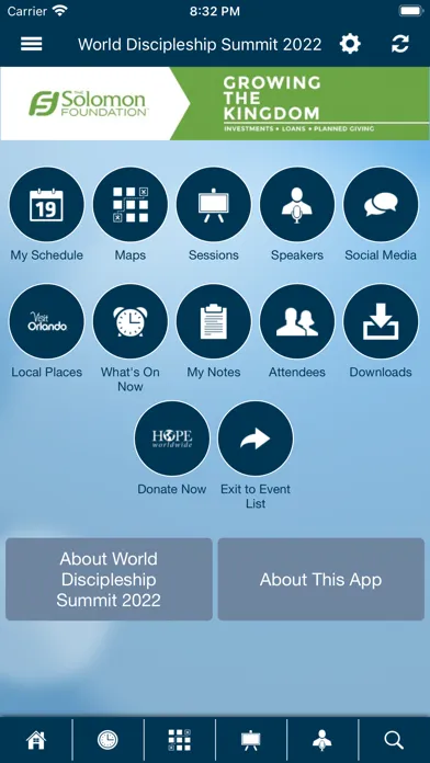 Screenshot di ICOC Events
