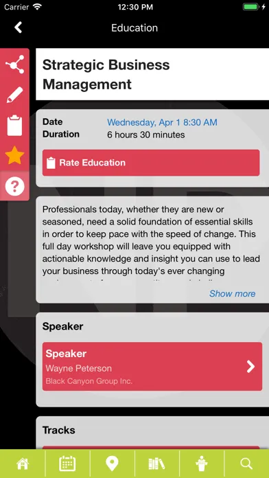 Tangkapan skrin ISA Mobile Events