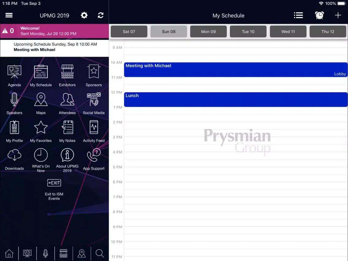 ISM Events App iPad  Ekran Görüntüleri