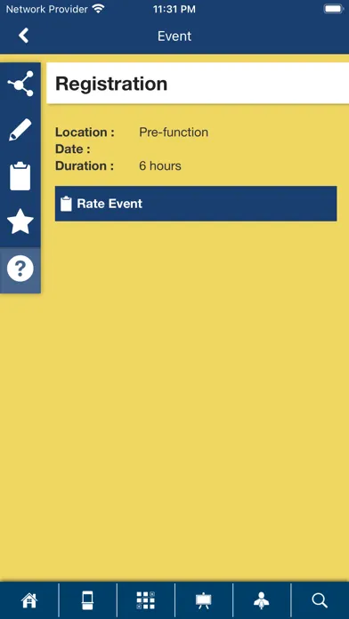 Screenshot di NSSF Events