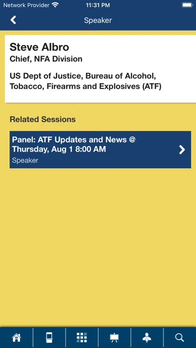 Screenshot di NSSF Events