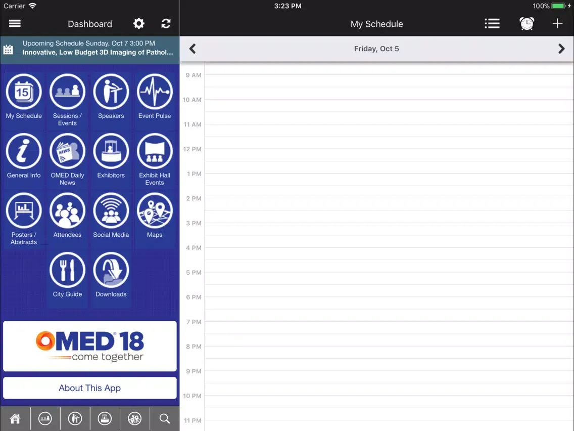 ภาพหน้าจอของ OMED iPad 