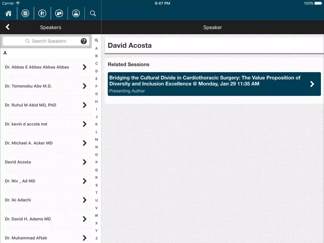 Capturas de pantalla de STS Meetings iPad 