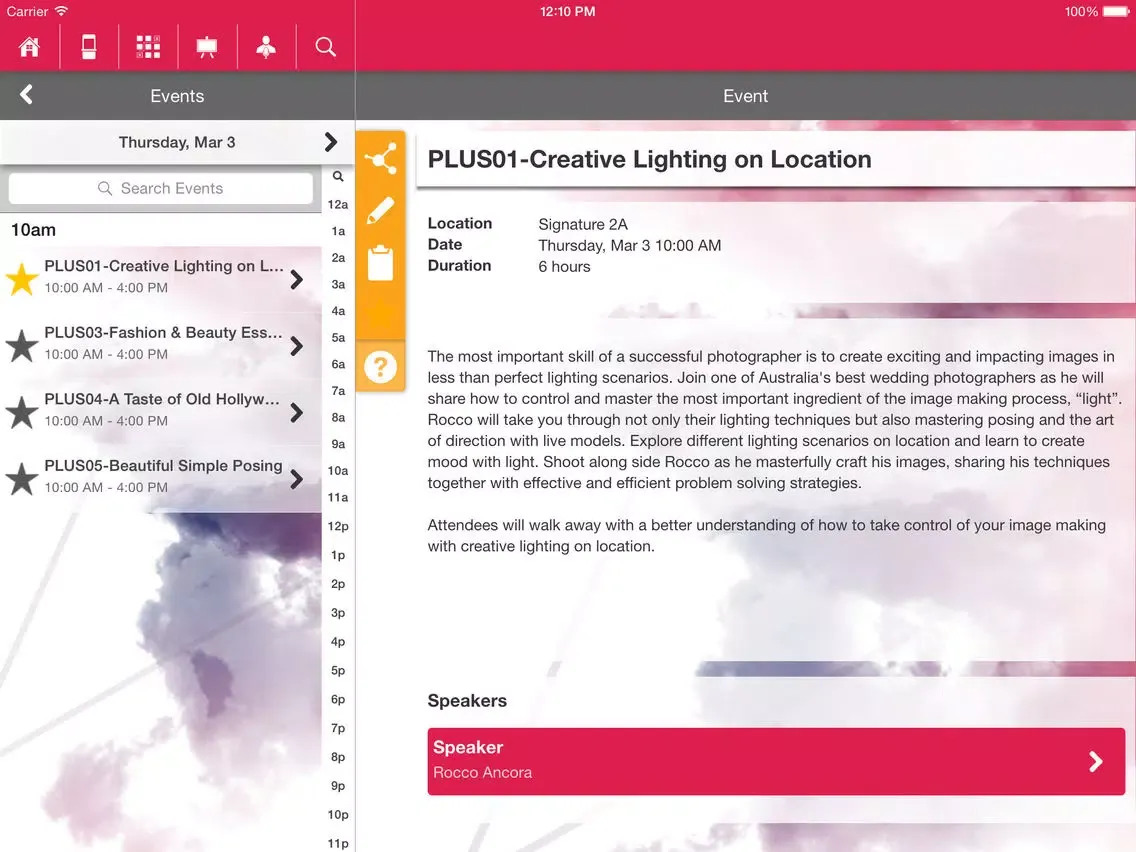Screenshot di WPPI 2016 iPad 