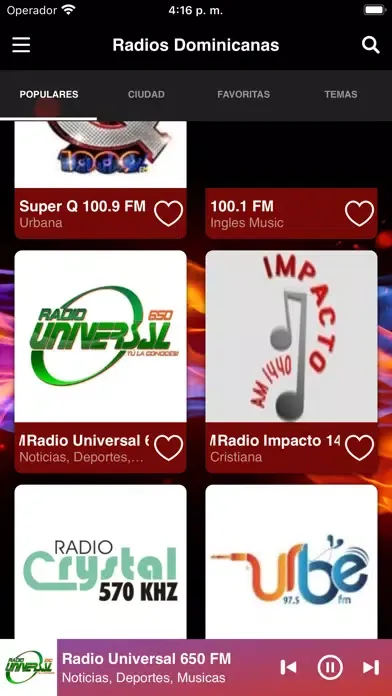 Ảnh chụp màn hình của DOMI RADIOS - Radio Dominican