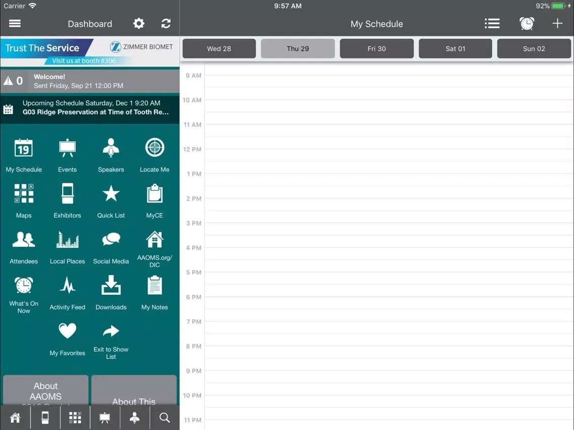 ภาพหน้าจอของ AAOMS Events iPad 