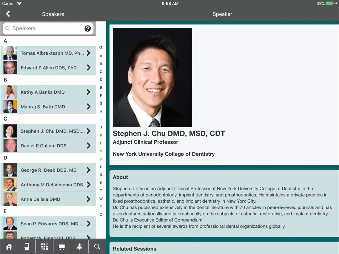 ภาพหน้าจอของ AAOMS Events iPad 