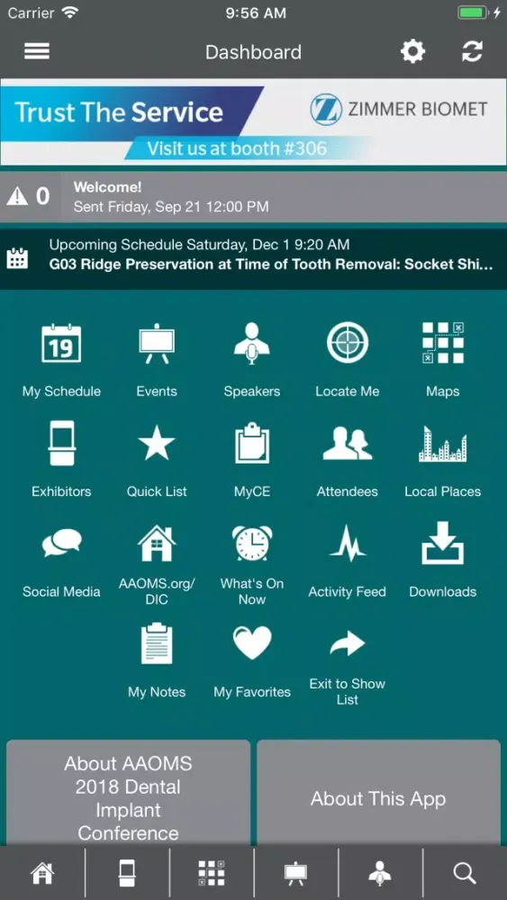 ภาพหน้าจอของ AAOMS Events