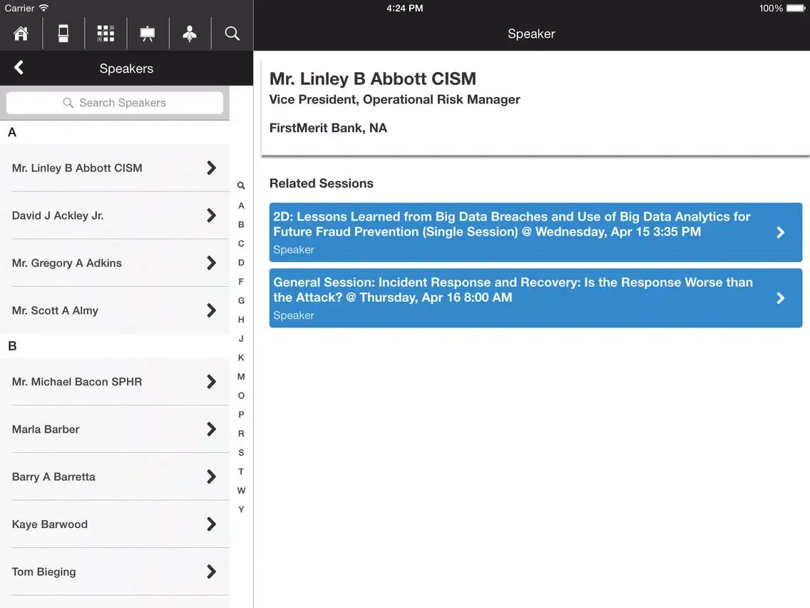 2015 ABA Risk Management Forum iPad  스크린샷